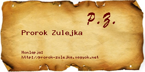 Prorok Zulejka névjegykártya